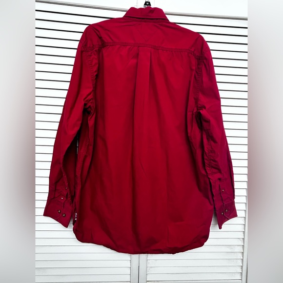 4- Tommy Hilfiger Large Men’s Long Sleeve Buttoned Up Shirts Collared Plaid Red - Picture 15 of 15